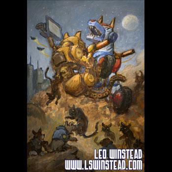 RoboCatz vs. Thunder Dogs Fan Art by fellow MCAD Artist Leo Winstead